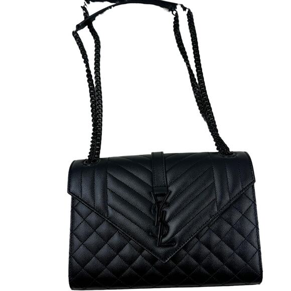 💎✨BEAUTIFUL✨💎Authentic Yves Saint Laurent Monogram Envelope Black Hardware - Picture 13 of 16